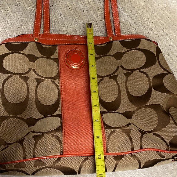 Red & Tan Coach Purse - Picture 10 of 15